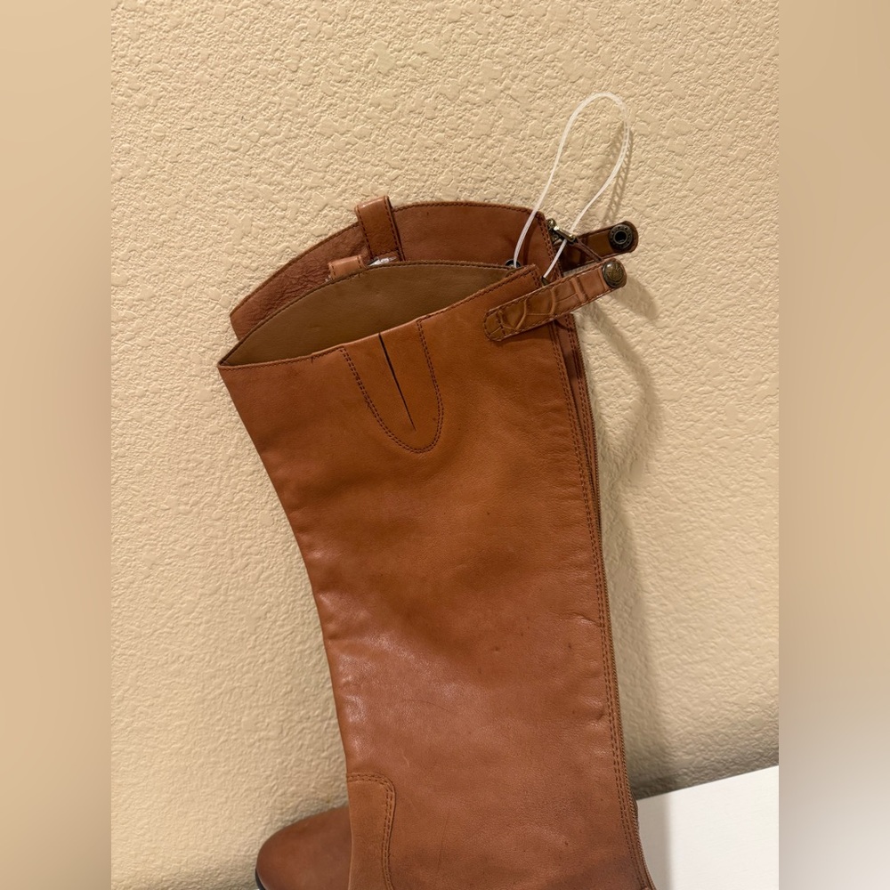 Sam Edelman Penny Whiskey Leather Tall Equestrian Back Zip Riding Boots - Picture 5 of 16